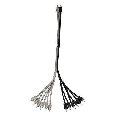 DS18 R2M12M/SLV كابل مقسم ذكر من المستوى 2 إلى 12 RCA، 1.5 قدم، 2-12 ذكر، كابل RCA أسود/فضي فائق المرونة - فضي in Kuwait