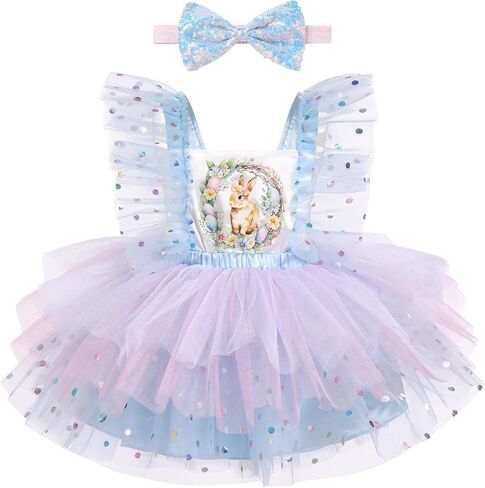 IBTOM CASTLE Infant Baby Girl Dress Sleeveless Flower Girls Tulle Tutu Dress Birthday Party Pageant Dress with Headband in Saudi Arabia