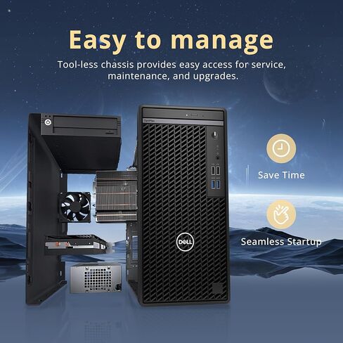 Dell OptiPlex 3000 Tower Business Desktop, Intel i5-12500, 16GB RAM, 512GB PCIe SSD, Intel UHD Graphics 770, DVDRW, Ethernet, WiFi Adapter, Keyboard & Mouse, Win 11 Pro, Black (Renewed) in Kuwait