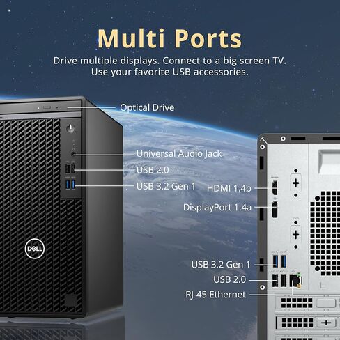 Dell OptiPlex 3000 Tower Business Desktop, Intel i5-12500, 16GB RAM, 512GB PCIe SSD, Intel UHD Graphics 770, DVDRW, Ethernet, WiFi Adapter, Keyboard & Mouse, Win 11 Pro, Black (Renewed) in Kuwait
