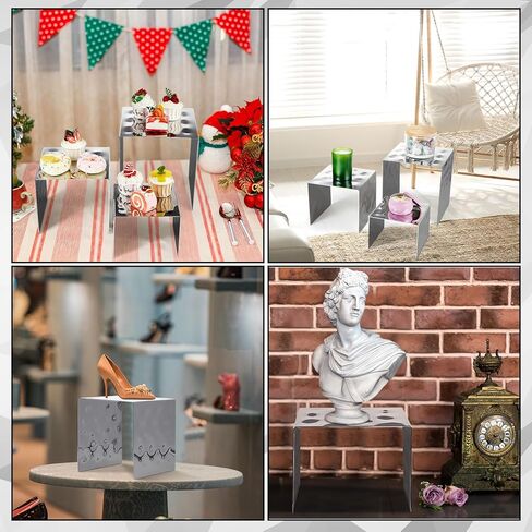 MorningRo مجموعة من 3 حامل عرض للساعة الرملية من الفولاذ المقاوم للصدأ لعرض الطعام ورف حامل لتقديم الطعام ومقتنيات الحلوى وأشكال المجوهرات والحفلات in Kuwait