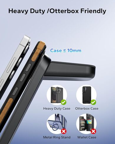 محطة شحن 3 في 1 لهاتف Samsung للحافظات السميكة مقاس 10 مم/Otterbox/شديد التحمل، شاحن لاسلكي لهاتف Samsung Galaxy S25 Ultra/S24/Z Fold، حامل شاحن الهاتف لساعة Galaxy وBuds (أسود) in Kuwait