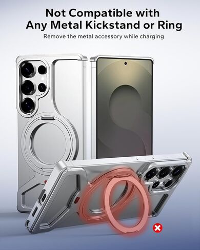 محطة شحن 3 في 1 لهاتف Samsung للحافظات السميكة مقاس 10 مم/Otterbox/شديد التحمل، شاحن لاسلكي لهاتف Samsung Galaxy S25 Ultra/S24/Z Fold، حامل شاحن الهاتف لساعة Galaxy وBuds (أسود) in Kuwait