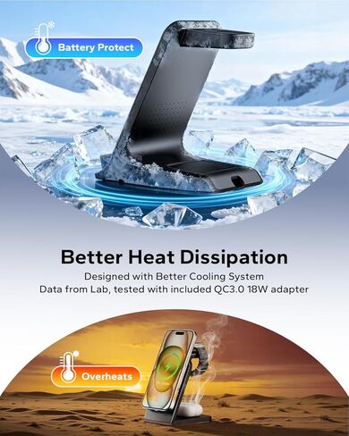 محطة شحن 3 في 1 لهاتف Samsung للحافظات السميكة مقاس 10 مم/Otterbox/شديد التحمل، شاحن لاسلكي لهاتف Samsung Galaxy S25 Ultra/S24/Z Fold، حامل شاحن الهاتف لساعة Galaxy وBuds (أسود) in Kuwait