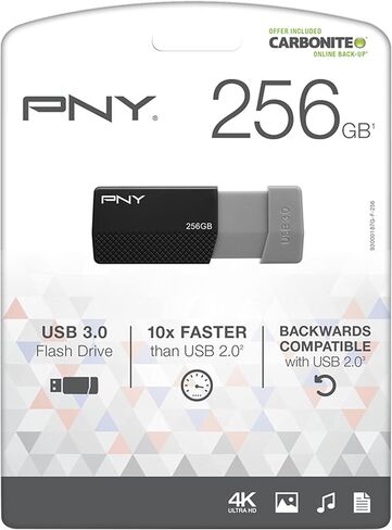 PNY USB 3.0 Flash Drive, 256GB, Assorted Colors, P-FD256ELEDG in Saudi Arabia