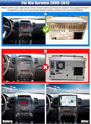 [4G+128G] راديو سيارة لكيا سورينتو 2009-2013 مع CarPlay Android Auto، شاشة لمس 10.1 بوصة Android 15 Kia Sorento ستيريو مع وصلة مرآة واي فاي GPS، بلوتوث، FM/RDS SWC EQ+كاميرا احتياطية in Saudi Arabia