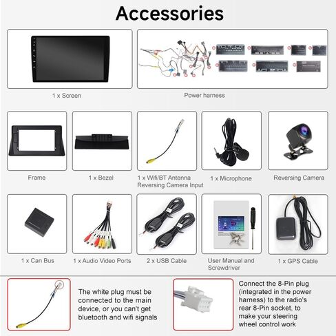 راديو ستيريو للسيارة ASURE 10.1 بوصة لسيارة Honda Accord 8Gen 2008-2012 EX Cars، 8Core 4+64GB Android 15 Car Dash GPS Navigation Unit مع Carplay اللاسلكي، Android Auto، شاشة لمس 1280x800، مع كاميرا in Saudi Arabia