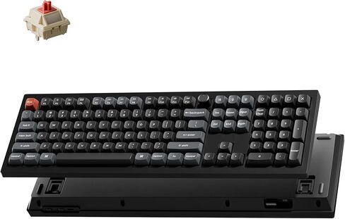 Keychron V6 Ultra 8K Full Size Wireless Mechanical Keyboard, 8000Hz, Hot-Swappable Red Switch, RGB Backlight, PBT Keycaps, 2.4GHz/Bluetooth/Wired, for Windows macOS Linux– Black in Saudi Arabia