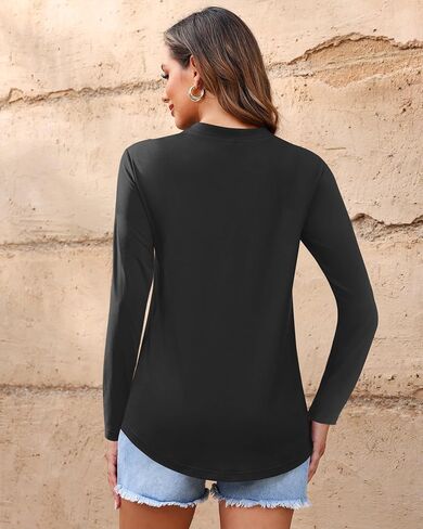 2025 New Womens Fall V Neck Causal Ladies Long Sleeve Loose Pleated Shirts Blouse in Saudi Arabia