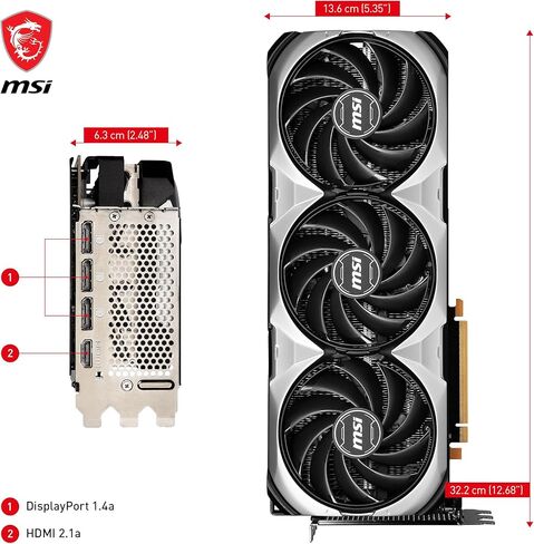 MSI GeForce RTX 4080 16GB Ventus 3X OC Gaming Graphics Card - 16GB GDDR6X, 2550 MHz, PCI Express Gen 4, 256-bit, 3X DP v 1.4a, HDMI 2.1a (Supports 4K & 8K HDR) in Saudi Arabia