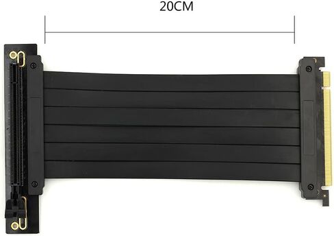 Gaming PCIe 3.0 16x PCI-E Riser Extension Cable GPU Mount Bracket Graphics Flexible Cable Card Vertical 90 Degree 20cm (90 Degree Angle Black), GEN 3 x16 PCI Express in Saudi Arabia