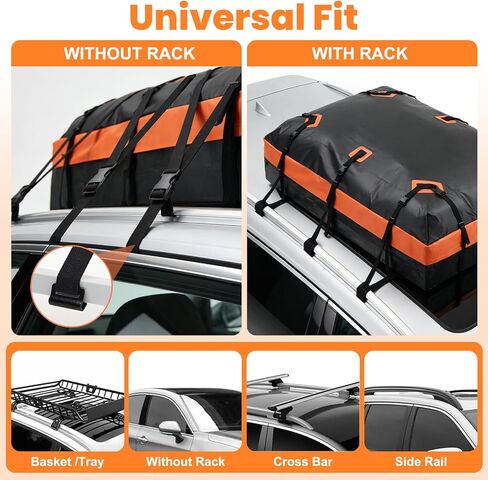 DUMOS Car Rooftop Cargo Carrier 20 Cubic Feet, Car Roof Waterproof PVC Bag, with Anti-Slip Mat, Combination Luggage Lock, Reinforced Straps & Door Hooks, Fit Vehicles with/Without Roof Racks in Saudi Arabia