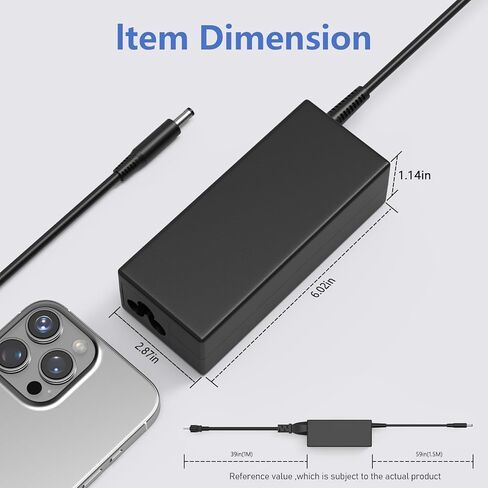 محول تيار متردد 65 وات 4.5 مم متوافق مع Dell 15 16 DC15250 DC15255 DC16251 DC16250، Pro 15 14 كمبيوتر محمول أساسي، Insprion 16 15 3530 5620 5625 5635 5630 5635 مزود الطاقة in Kuwait