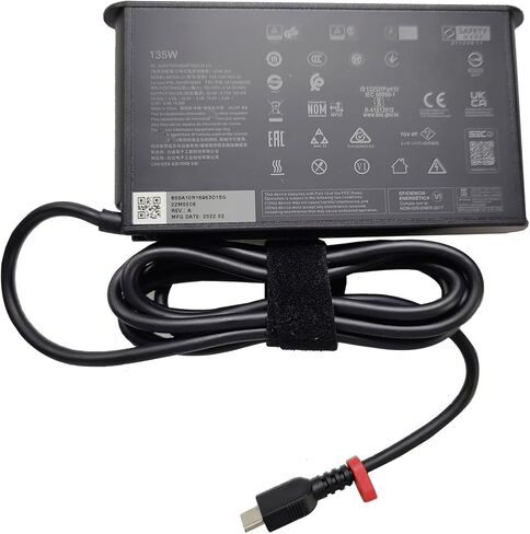 شاحن كمبيوتر محمول نحيف 135 واط 100 واط USB C متوافق مع Lenovo ThinkPad P16s P14S Z16 P16 P15S T14 E15 L14 AMD G1 T16 Series-T16 G1 G2 Gen 5 4 3 2 1 21BU ThinkBook 14P 14+ 13X G3 G4 4X21H27800 DL135YSDC3A in Kuwait