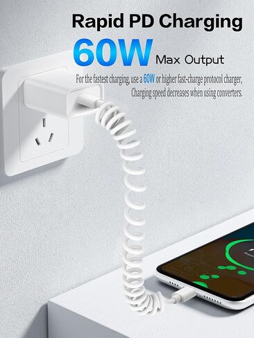 YACSEJAO Multi USB C Coiled Charging Cable Adapter Kit Multi-Type Charging Cable Case Convertor Portable USB Converter Case Box with iOS/USB-A/Micro Adapter (White) in Saudi Arabia