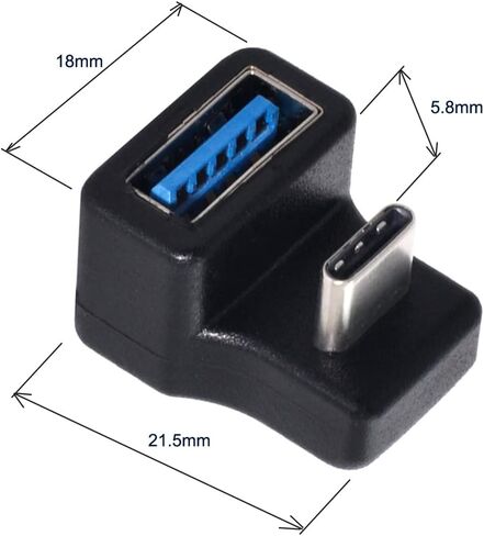 Cablecc 180 درجة لأعلى ولأسفل بزاوية من النوع C USB-C OTG إلى USB 3.0 أنثى تمديد محول للهاتف الخليوي والكمبيوتر اللوحي in Kuwait