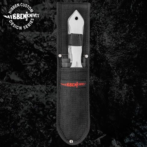 مجموعة سكاكين الرمي المكونة من ثلاث قطع من جيل هيبن الجيل الثالث | هيكل من الفولاذ المقاوم للصدأ من قطعة واحدة | 3 1/4 بوصة حافة حادة | مقابض مخددة | غمد حزام من النايلون | ذو حدين | إجمالي 11 بوصة in Kuwait