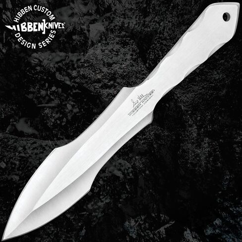 مجموعة سكاكين الرمي المكونة من ثلاث قطع من جيل هيبن الجيل الثالث | هيكل من الفولاذ المقاوم للصدأ من قطعة واحدة | 3 1/4 بوصة حافة حادة | مقابض مخددة | غمد حزام من النايلون | ذو حدين | إجمالي 11 بوصة in Kuwait