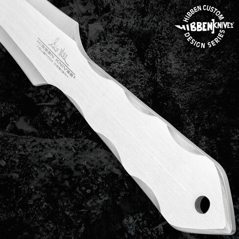 مجموعة سكاكين الرمي المكونة من ثلاث قطع من جيل هيبن الجيل الثالث | هيكل من الفولاذ المقاوم للصدأ من قطعة واحدة | 3 1/4 بوصة حافة حادة | مقابض مخددة | غمد حزام من النايلون | ذو حدين | إجمالي 11 بوصة in Kuwait