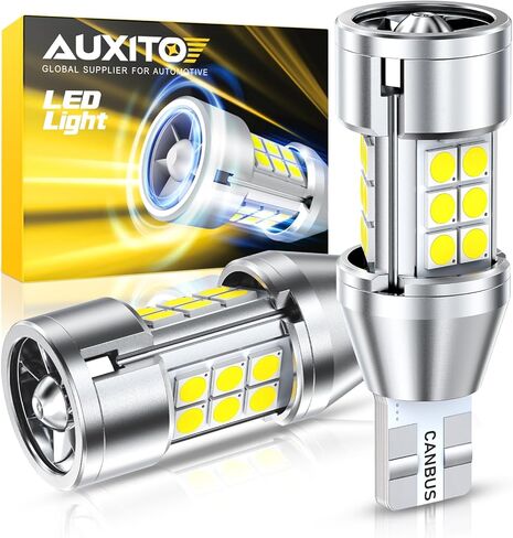 AUXITO 194 LED Bulb 6000K White Canbus Error Free, 168 175 2825 W5W T10 LED Replacement Light Kit for Car Interior Map Marker License Plate Parking Dome Lights, Pack of 4 in Saudi Arabia