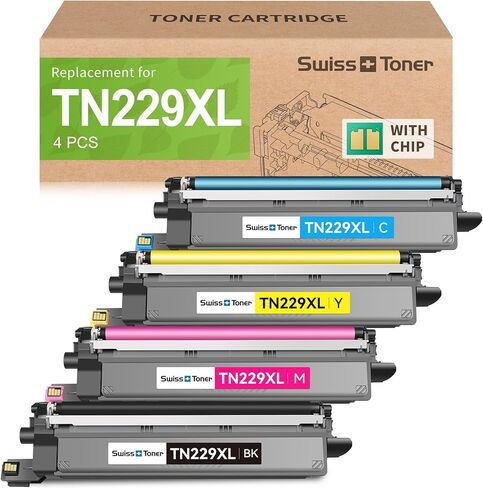 خراطيش حبر TN229XL TN229 متوافقة مع 4 عبوات بديلة لطابعة Brother MFC-L3720CDW MFC-L3780CDW HL-L3280CDW HL-L3220CDW HL-L3300CDW، BK/C/M/Y in Kuwait