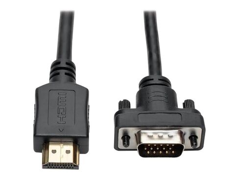 Tripp Lite P566-006-VGA HDMI to VGA Active Adapter Cable 6 ft M/M, 1080p Converter, Gold-Plated Connectors, EMI/RFI Shielding, Black, Cloud Care Pre-Configured Bundle Eligible (50 Pack) in Saudi Arabia