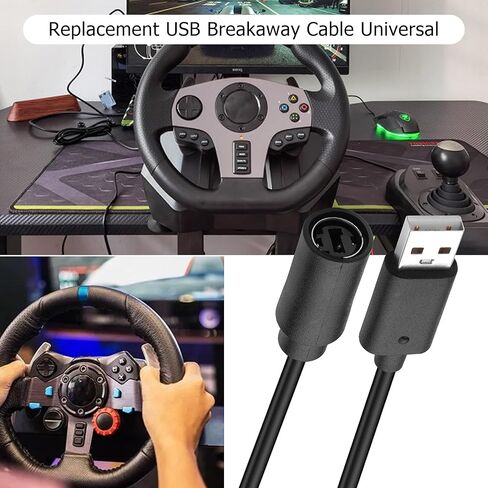 كابل USB قابل للفصل من YAODHAOD لأجهزة Xbox 360، كابل USB قابل للفصل لجهاز Logitech G920 G923 G27 G29 Driving Force & Thrustmaster Ferrari 458 Spider Racing Wheel Cord-2PCS in Saudi Arabia