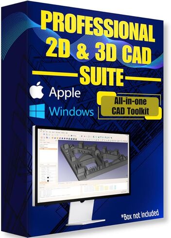 مجموعة برامج CAD ثنائية وثلاثية الأبعاد USB - حزمة برامج مكونة من 8 أنظمة تشغيل Windows وmacOS - أدوات تصميم وصياغة كاملة in Kuwait