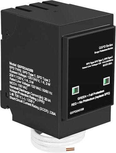 Replacement for Siemens QSPD2A035B 1-Phase 3-Wire Surge Protection Device, 120/240 VAC, 35 kA SCCR, 2 Poles in Kuwait