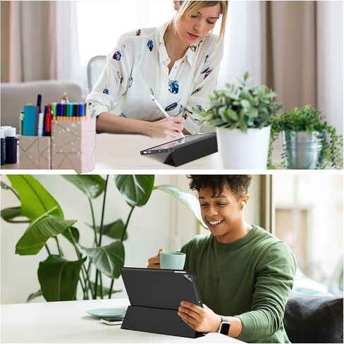 حافظة ProCase رفيعة لجهاز iPad الجيل السادس/ الخامس، iPad Air 2nd/ Air 1st، غطاء خلفي ناعم من مادة TPU مقاس 9.7 بوصة مع حامل قلم رصاص، تنبيه/غفو تلقائي - أسود in Saudi Arabia