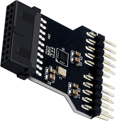 محول USB 3.0 19/20Pin إلى USB 2.0 مزدوج 9Pin، محور فاصل توسيع رأس اللوحة الأم، محول 1 إلى 2 منفذ in Kuwait