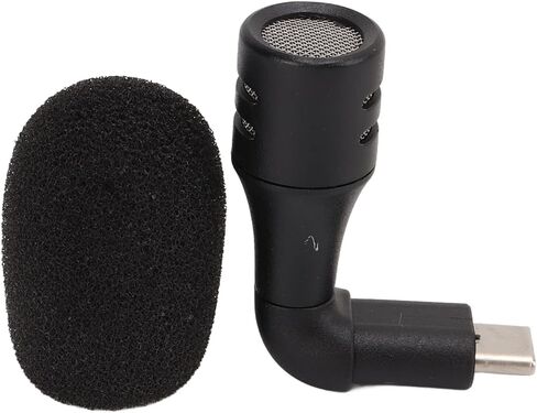 Dioche Type C Microphone Type C Plug Smartphone Video Mini Microphone - Omnidirectional High Sensitivity Mic for Voice Chat & Recording - Portable Design, Plug and Play, 360° Sound in Saudi Arabia