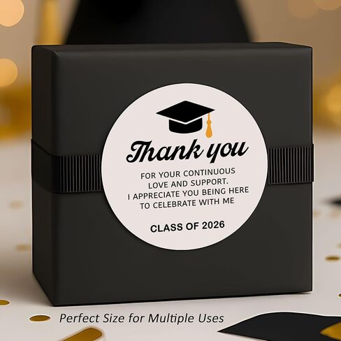 120pcs Thank You for Your Continuous Love and Support Class of 2025 Graduation Party Favor Stickers - 1.6 Inch Round, Premium Adhesive, Graduation Party Favor Stickers in Saudi Arabia