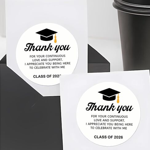 120pcs Thank You for Your Continuous Love and Support Class of 2025 Graduation Party Favor Stickers - 1.6 Inch Round, Premium Adhesive, Graduation Party Favor Stickers in Saudi Arabia