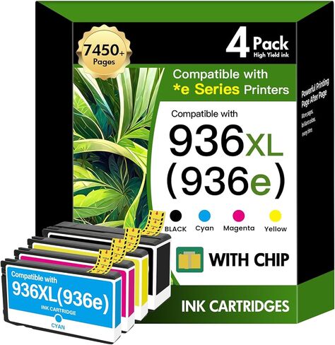 حزمة التحرير والسرد لخراطيش الحبر 936XL 9125e 936: استبدال خراطيش الحبر HP 936e 936 لطابعات HP OfficeJet Pro 9120e 9125e 9730e 9135e 9130e 9130 9130b 9128e 9122e 9110b 9120b Series in Kuwait