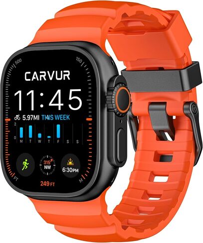 FKM Watch Band F10 - حزام مطاطي ممتاز لساعة Apple - سوار رياضي وخفيف الوزن - سوار معصم خفيف الوزن ومتين ومقاوم للعرق والماء in Kuwait