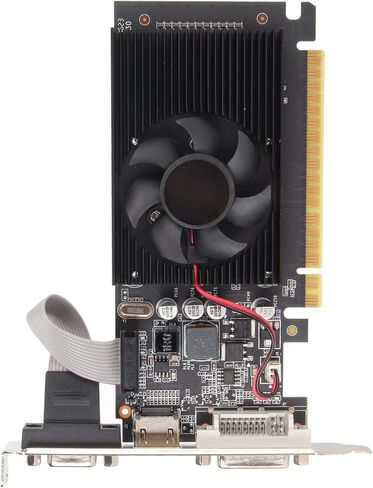 بطاقة رسومات GT610 سعة 2 جيجابايت 64 بت DDR3 منخفضة المستوى، بطاقة رسومات كمبيوتر بمروحة واحدة مع واجهة وسائط متعددة عالية الوضوح، التوصيل والتشغيل in Kuwait