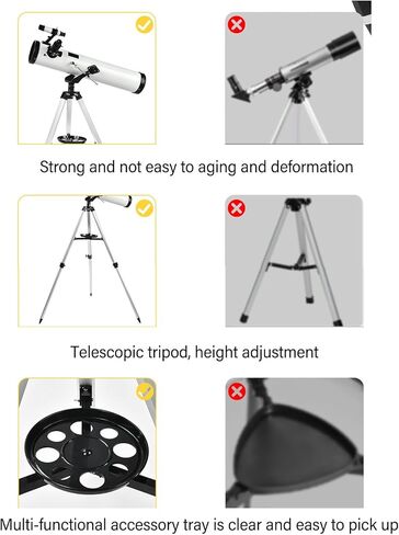 Starwatcher Reflector Telescope 114mm Large Aperture 400mm Length, High Resolution, Lightweight and Compact, Adjustable Tripod for Easy Observation in Saudi Arabia