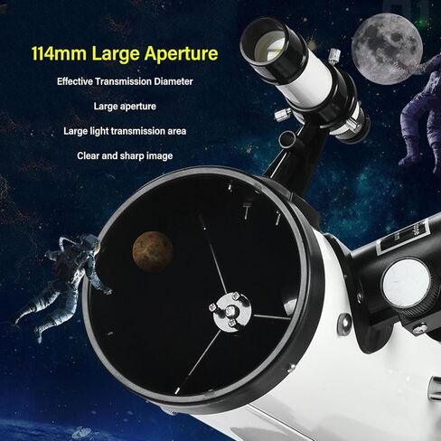 Starwatcher Reflector Telescope 114mm Large Aperture 400mm Length, High Resolution, Lightweight and Compact, Adjustable Tripod for Easy Observation in Saudi Arabia