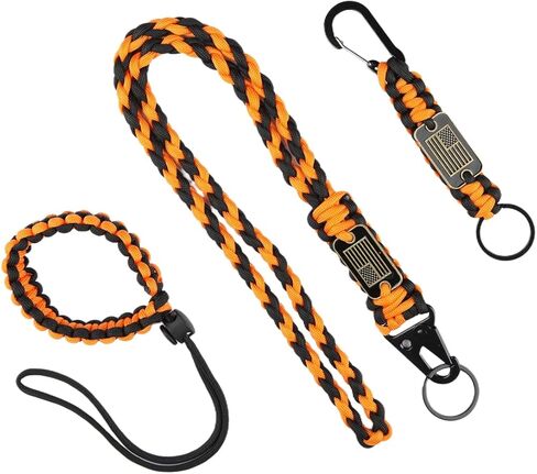 3 Pack Paracord Lanyard Keychain with USA Flag, Heavy Duty Rope Keychain for Men, Tactical Strap, Military Lanyard in Saudi Arabia