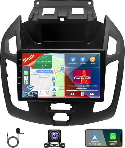 راديو ستيريو للسيارة لسيارة Ford Transit Connect 2014 2015 2016 2017 2018، شاشة لمس 9 بوصة Android 13 ستيريو راديو السيارة مع CarPlay Android Auto، يدعم GPS Navi Bluetooth SWC WiFi DSP FM ميكروفون كاميرا احتياطية in Saudi Arabia