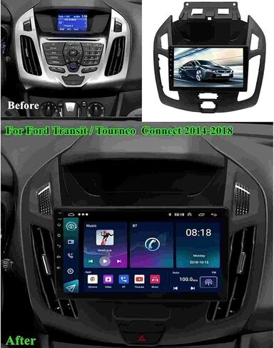 راديو ستيريو للسيارة لسيارة Ford Transit Connect 2014 2015 2016 2017 2018، شاشة لمس 9 بوصة Android 13 ستيريو راديو السيارة مع CarPlay Android Auto، يدعم GPS Navi Bluetooth SWC WiFi DSP FM ميكروفون كاميرا احتياطية in Saudi Arabia