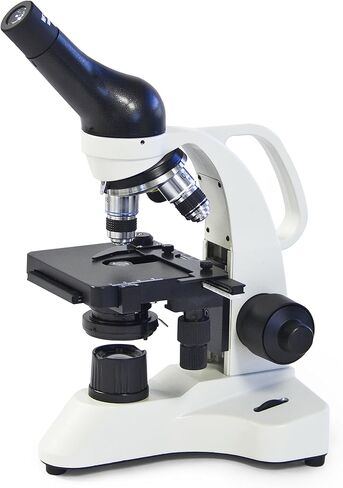 VIsion Scientific VME0006-100-RC-P1 Monocular Compound Microscope, 40x-1000x Magnification, LED, Mechanical Stage, Rechargeable Battery, Microscope Book, 25 Prepared Slides Variety Set in Saudi Arabia