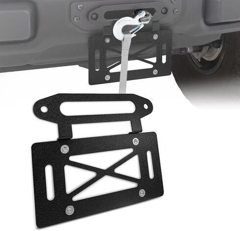 حامل لوحة ترخيص لـ Hawse Fairlead مقاس 10 بوصات، مقاس عالمي، فولاذ أسود، تصميم قابل للطي in Kuwait