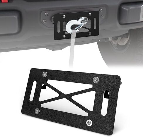 حامل لوحة ترخيص لـ Hawse Fairlead مقاس 10 بوصات، مقاس عالمي، فولاذ أسود، تصميم قابل للطي in Kuwait