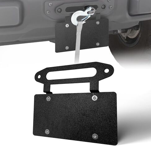 حامل لوحة ترخيص لـ Hawse Fairlead مقاس 10 بوصات، مقاس عالمي، فولاذ أسود، تصميم قابل للطي in Kuwait