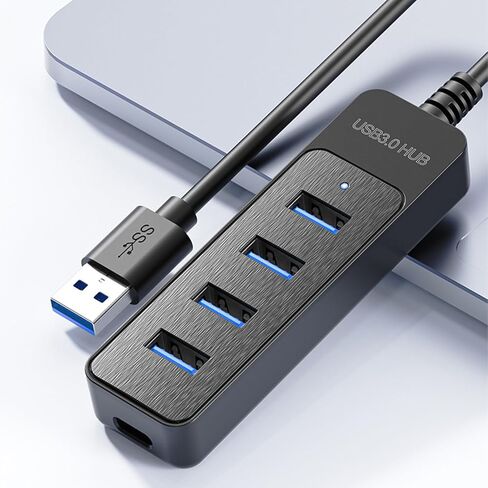 Powered USB Hub 3.0, 5-Port USB Extender with 5V USB C Power Port, for Laptop, PC Car, PS4/5, Xbox, and More in Saudi Arabia