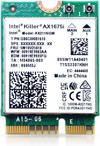 ترقية AX1675i Wi-Fi 6E Killer Series Tri Band 2.4/5/6 جيجا هرتز | 2.4 جيجابت في الثانية | دعم بلوتوث 5.3 in Kuwait