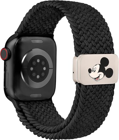 حزام بإبزيم مغناطيسي من الكرتون المضفر متوافق مع أساور ساعة Apple 40/38/41/42/44/45/46/49 مم للنساء والرجال، حزام منسوج من النايلون المرن القابل للتمدد لسلسلة iWatch 11 10 9 8 7 6 5 4 SE/Ultra 3 2 1 in Kuwait