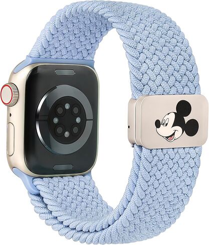 حزام بإبزيم مغناطيسي من الكرتون المضفر متوافق مع أساور ساعة Apple 40/38/41/42/44/45/46/49 مم للنساء والرجال، حزام منسوج من النايلون المرن القابل للتمدد لسلسلة iWatch 11 10 9 8 7 6 5 4 SE/Ultra 3 2 1 in Kuwait